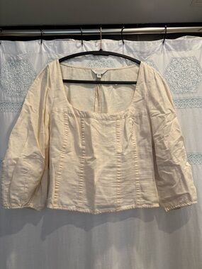 Banana Republic Cream Linen Corset Top